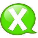 Speech Balloon Green X Emoticon