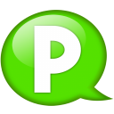 Speech Balloon Green P Emoticon