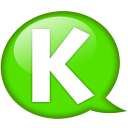 Speech Balloon Green K Emoticon