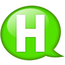 Speech Balloon Green H Emoticon