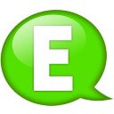 Speech Balloon Green E Emoticon