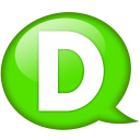 Speech Balloon Green D Emoticon