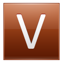 Letter V Orange Emoticon