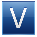 Letter V Blue Emoticon