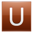 Letter U Orange Emoticon