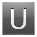 Letter U Grey Emoticon