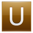 Letter U Gold Emoticon