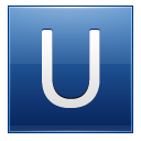 Letter U Blue Emoticon