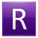 Letter R Violet Emoticon