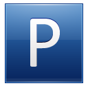 Letter P Blue Emoticon