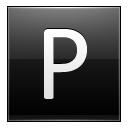 Letter P Black Emoticon