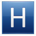 Letter H Blue Emoticon