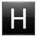 Letter H Black Emoticon