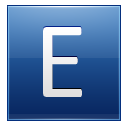 Letter E Blue Emoticon