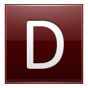 Letter D Red Emoticon
