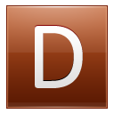 Letter D Orange Emoticon