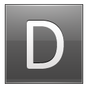 Letter D Grey Emoticon