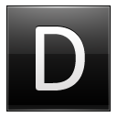 Letter D Black Emoticon