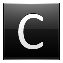 Letter C Black Emoticon