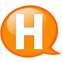 Speech Balloon Orange H Emoticon