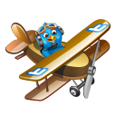 Twitter Plane Brown Emoticon