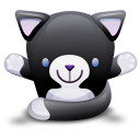 Cat Black White Emoticon