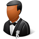 Wedding Groom Dark Emoticon