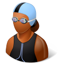 Sport Swimmer Female Dark Emoticon