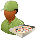 Occupations Pizza Deliveryman Male Dark Emoticon