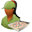 Occupations Pizza Deliveryman Female Dark Emoticon