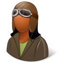 Occupations Pilot Oldfashioned Female Dark Emoticon