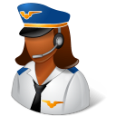 Occupations Pilot Female Dark Emoticon