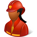 Occupations Firefighter Female Dark Emoticon