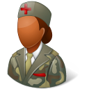 Medical Army Nurse Female Dark Emoticon