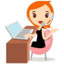 Callcenter Girls Orange Emoticon