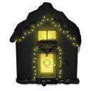 Snowy House Dark Emoticon