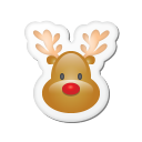 Xmas Sticker Reindeer Emoticon