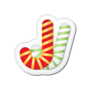 Xmas Sticker Candy Cane Emoticon
