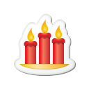 Xmas Sticker Candles Emoticon