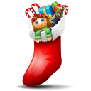 Socks With Christmas Things Inside Emoticon