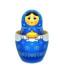 Blue Matreshka Inside Icon Emoticon