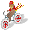 Monkey Bicycle Emoticon