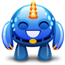 Blue Monster Happy Emoticon