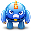 Blue Monster Angry Emoticon