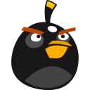 Angry Bird Black Emoticon