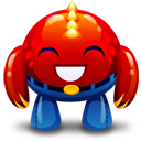 Red Monster Happy Emoticon