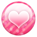 Pink Button Heart Emoticon