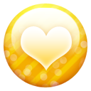 Gold Button Heart Emoticon