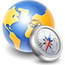 Globe Compass Silver Emoticon