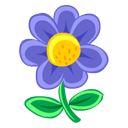 Blue Flower Emoticon